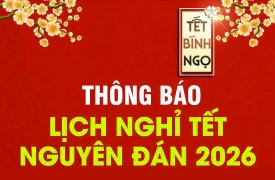 THÔNG BÁO Lịch nghỉ Tết Nguyên đán 2026